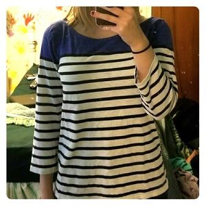 J crew white strip shirt